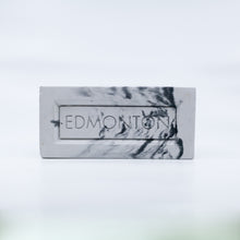 City of Edmonton concrete brick book end marble like