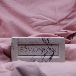 City of Edmonton concrete brick book end marble like